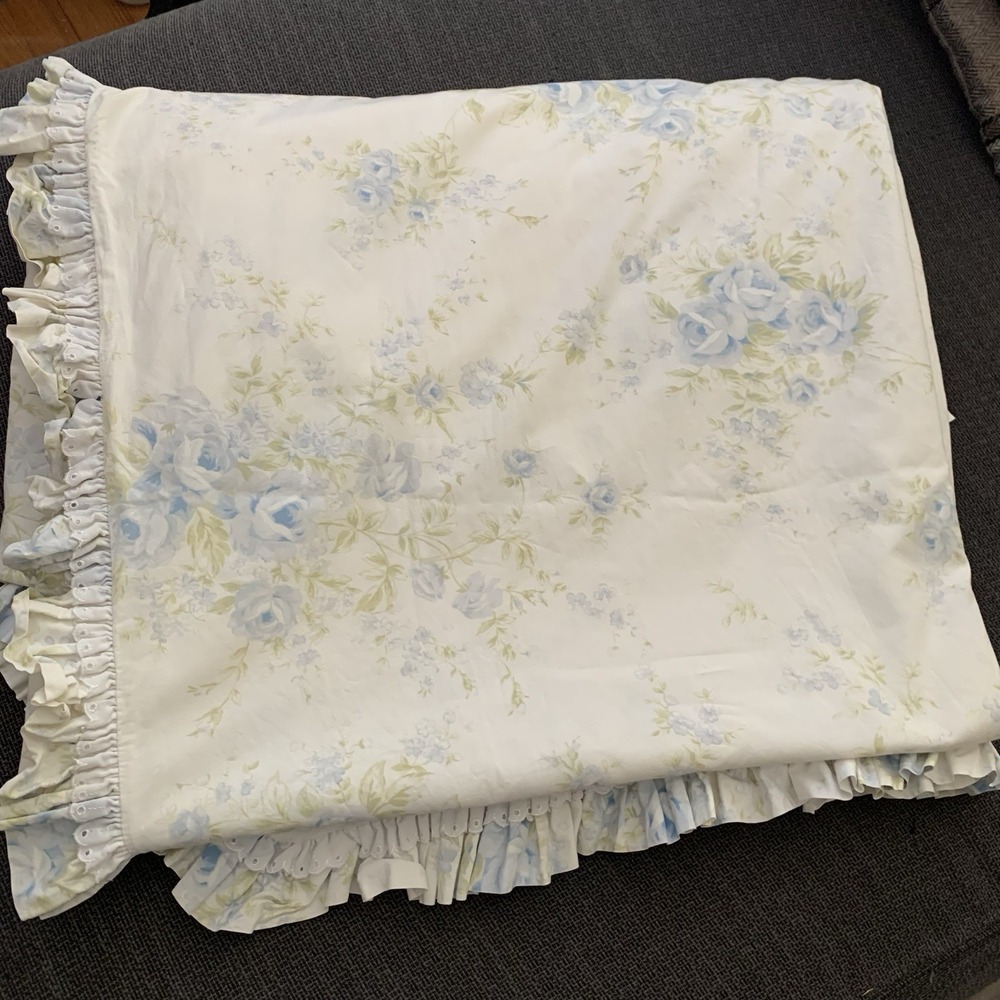 Simply Shabby Chic Duvet Blue Rose British Rose Ruffle Lace Queen